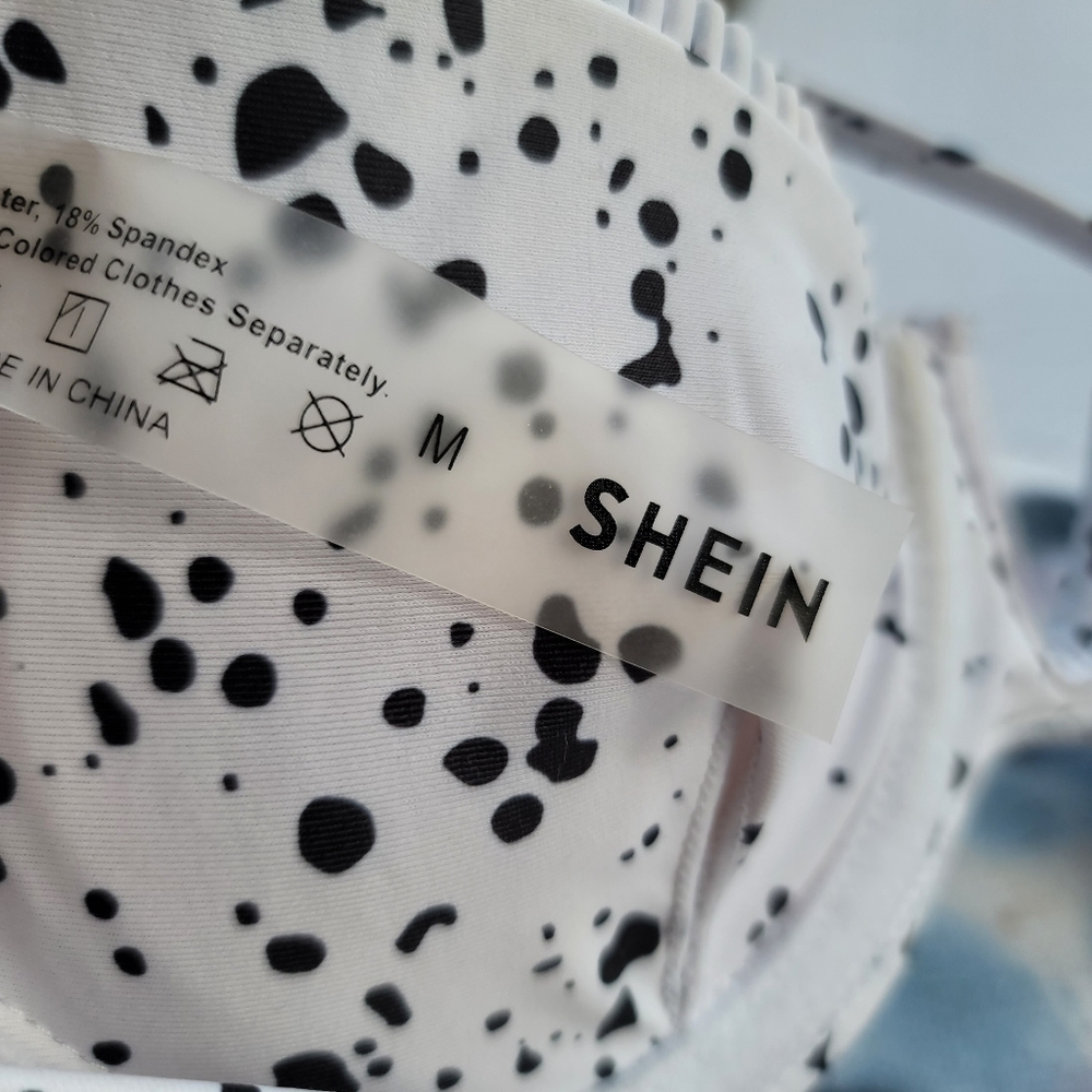 Shein Bikini Top M Medium White Black Underwire - Picture 6 of 7